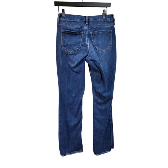 Old Navy Womens Mid-Rise Kicker Boot-Cut Jeans Size 4 Blue Denim - Picture 2 of 3